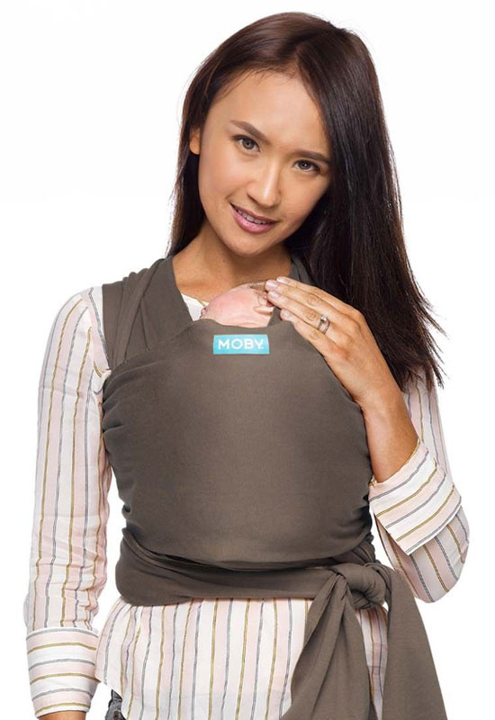 Classic cacao Das elastische Moby Wrap Tragetuch in der Farbe Classic Cacao